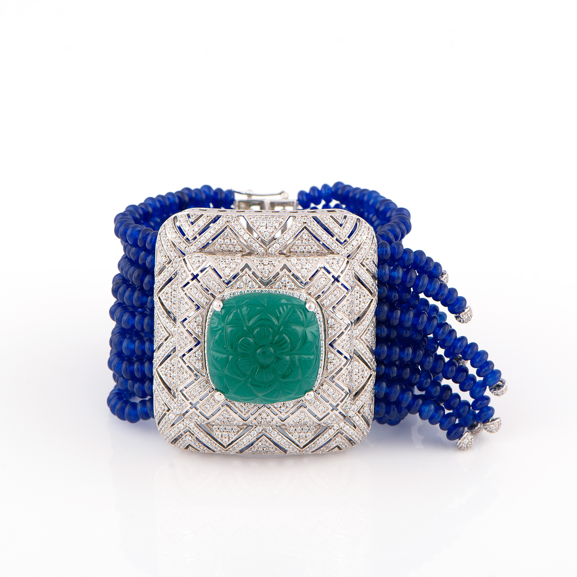 Carved Emerald Bracelet